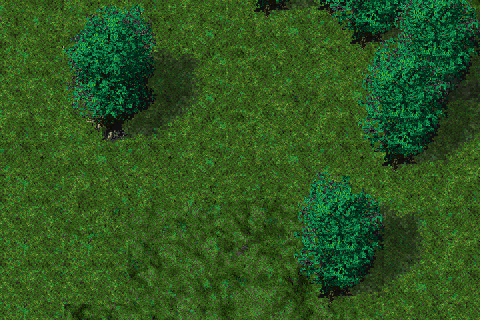 The same Greenhaven grass and trees with real 2× synthesized terrain and foliage
